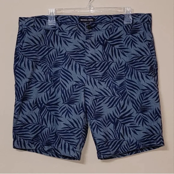Michael Kors Blue Tropical Casual Shorts NWT - Picture 1 of 10